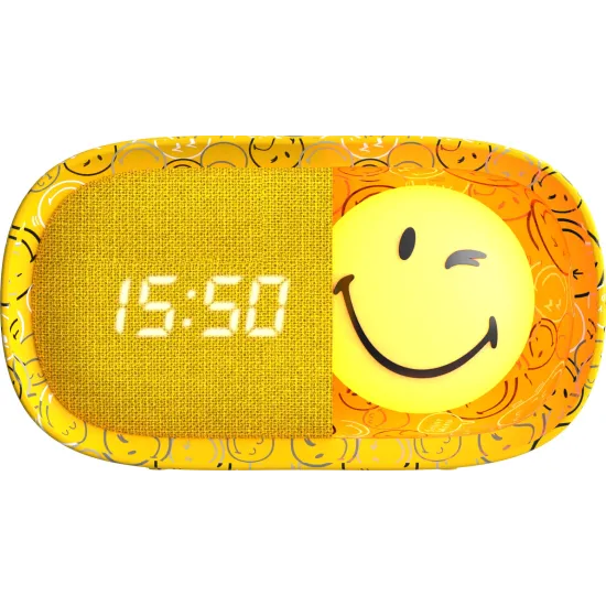 Detský budík a nočné svetlo MOB Dreamy Clock Smiley žltá