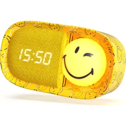 Detský budík a nočné svetlo Dreamy Clock Smiley žltá
