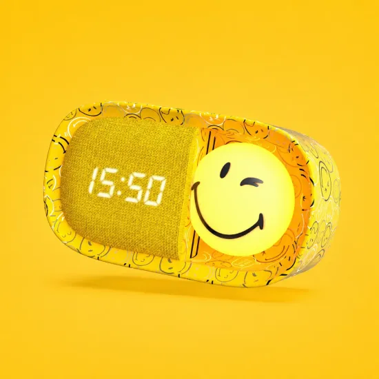 Detský budík a nočné svetlo MOB Dreamy Clock Smiley žltá