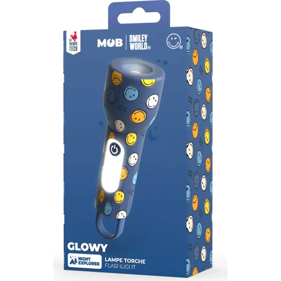 Detské svietidlo MOB Glowy Smiley Flashlight modrá