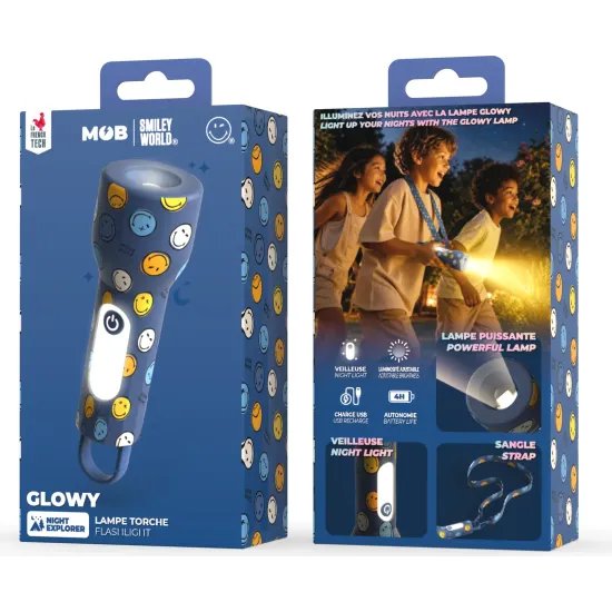 Detské svietidlo MOB Glowy Smiley Flashlight modrá