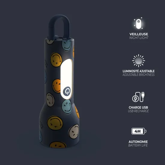 Detské svietidlo MOB Glowy Smiley Flashlight modrá