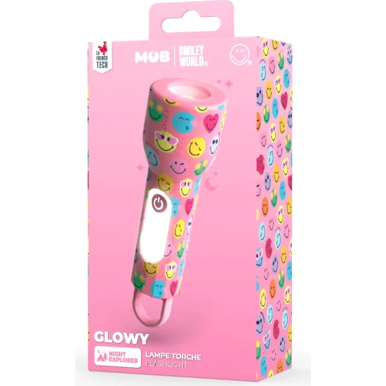 Detské svietidlo MOB Glowy Smiley Flashlight ružová