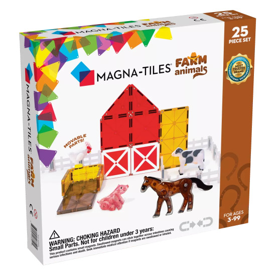 Je čas pripojiť sa k nám na farme, kde sa môžete zahrať s novou sadou Farm Animals, ktorá je súčasťou Magna-Tiles® Animal Collection. 