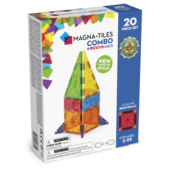 Stavebnica Magna-Tiles kombinuje veľké a malé dieliky.