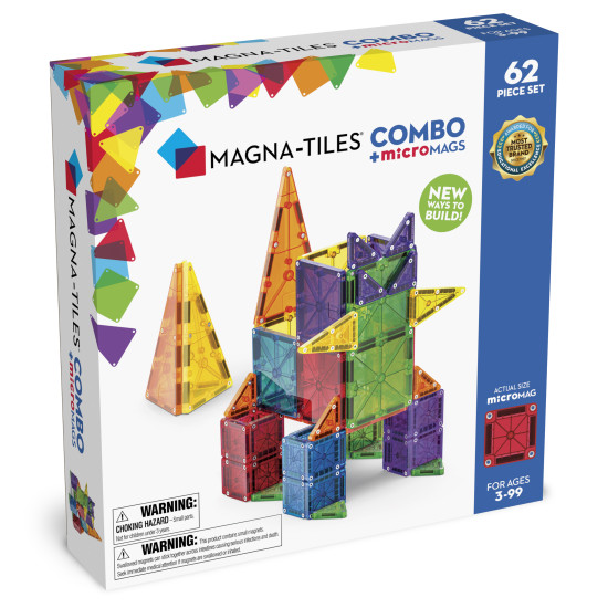 Stavebnica Magna-Tiles kombinuje veľké a malé dieliky.