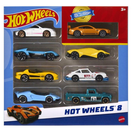 Sada 8 ks Hot Wheels® autíčok pripravených na závody