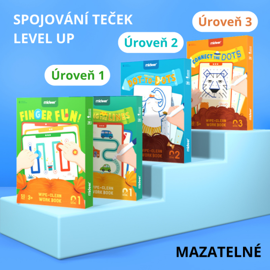 Hravé mazacie hárky a dosky zo série LEVEL UP od Mideer.