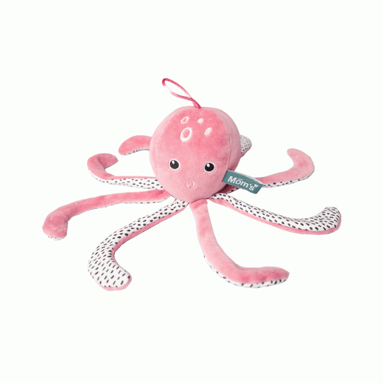 Plyšová chobotnička výborná pre deti od narodenia. Chápadlá chobotnice pripomína bábätku pupočnú šnúru a dieťa sa tak cíti bezpečne a pohodlne.