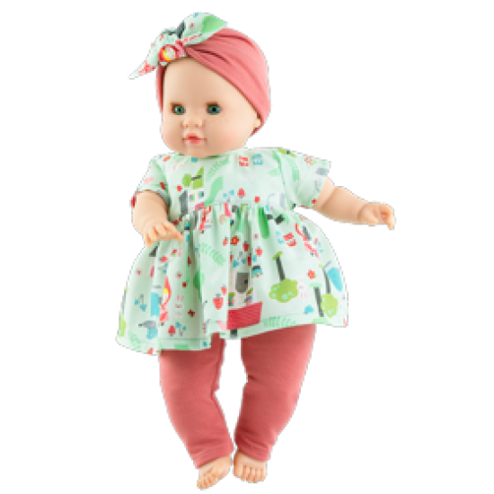 Nové oblečenie pre tvoju bábiku! Krásny zeleno červený komplet s mašľou.