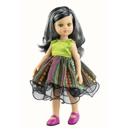 Paola Reina Oblečenie pre bábiku Kecha s ľudovým vzorom 32 cm