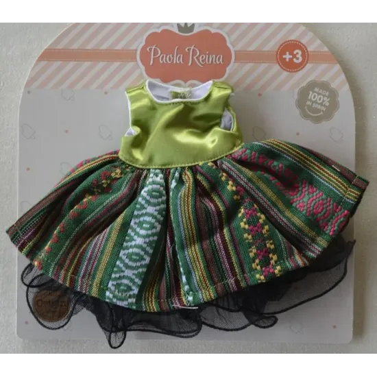 Paola Reina Oblečenie pre bábiku Kecha s ľudovým vzorom 32 cm
