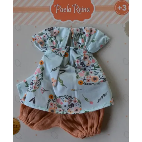Paola Reina Oblečenie pre bábiku Roxana v kvetovaných šatách 32 cm