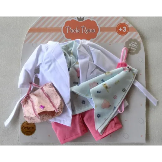 Paola Reina Oblečenie pre bábiku veterinárku 32 cm