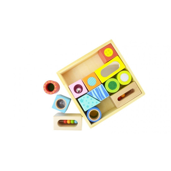 Senzorické kocky 13 ks Stavebnice pro najmenších Tooky Toy