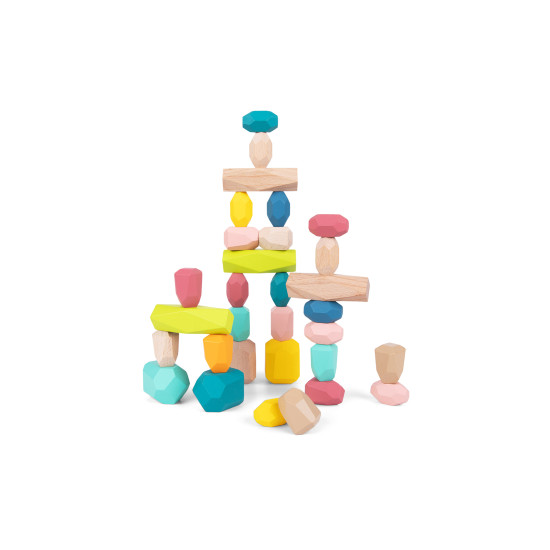 Farebné Balančné kamene pre deti XL 32 ks Tooky Toy