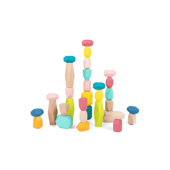 Farebné Balančné kamene pre deti XL 32 ks Tooky Toy