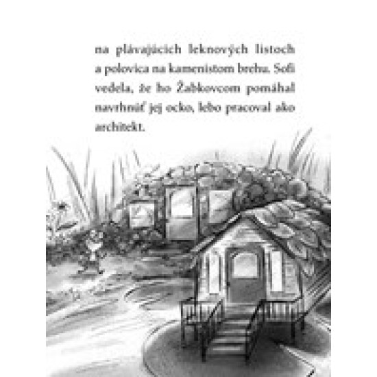 Myška Sofi stojí pred novým spolužiakom hadom v lese pri Striebornom jazere, obklopená kvetmi a púčikmi stromov.