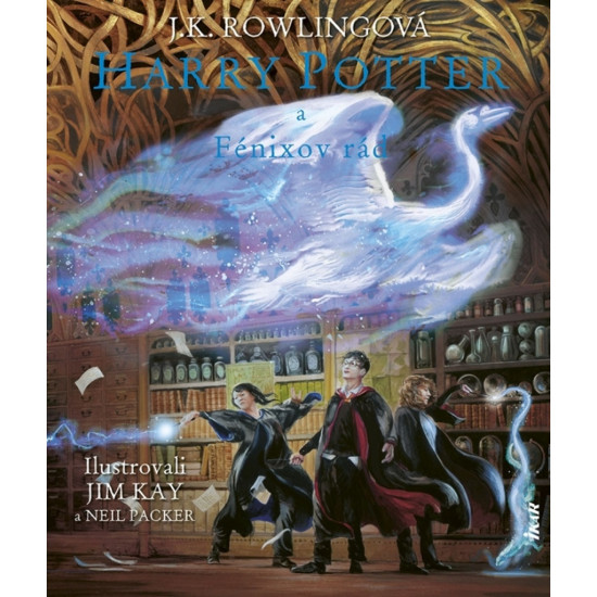 Harry Potter 5 a Fénixov rád s ilustráciami. Harryho v tieni blížiacej sa vojny sa v rodnom dome Siriusa Blacka stretáva Fénixov rád.