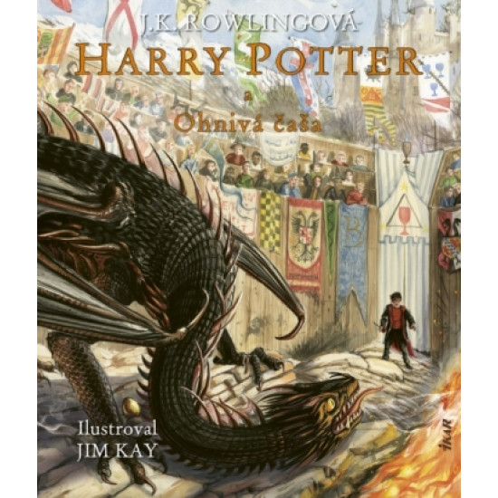 Harry Potter 4 a Ohnivá čaša s ilustráciami. Harryho čakajú náročné úlohy, ktoré preveria čarodejnícke schopnosti.