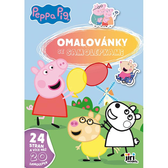 Omaľovánky A4 s obrázkami Prasiatka Peppy a samolepkami