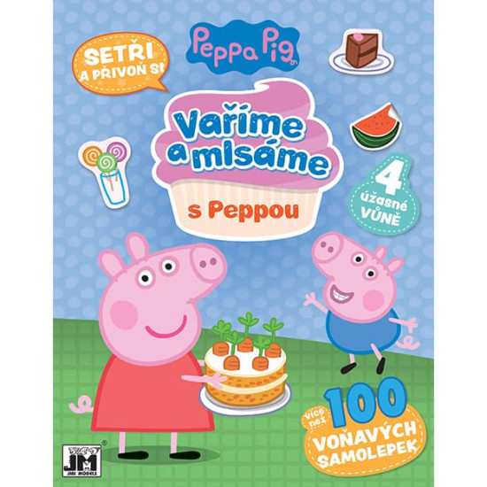 Samolepkový zošit Peppa Pig s receptami a voňavými samolepkami. 