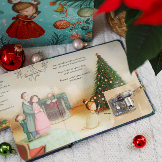 Započúvajte sa do vianočného príbehu o Kláre a Luskáčikovi v tejto kúzelnej knižke s hracím strojčekom.
