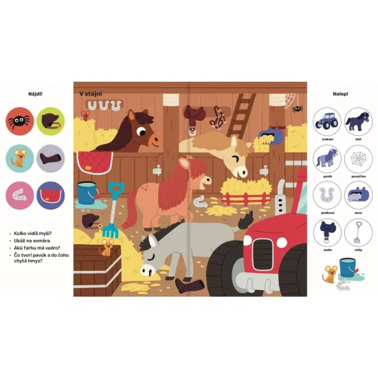 101 vecí na hľadanie a nalepovanie: Zvieratá na farme - Zábavný zošit plný farmárskych zvierat