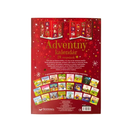 Adventný kalendár s 24 okienkami a detskými rozprávkami, vianočná predvianočná tradícia pre deti.