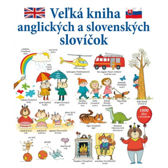 Dvojjazyčná knižka plná slovenských a anglických najčastejšie používaných slovíčok s výslovnosťou.