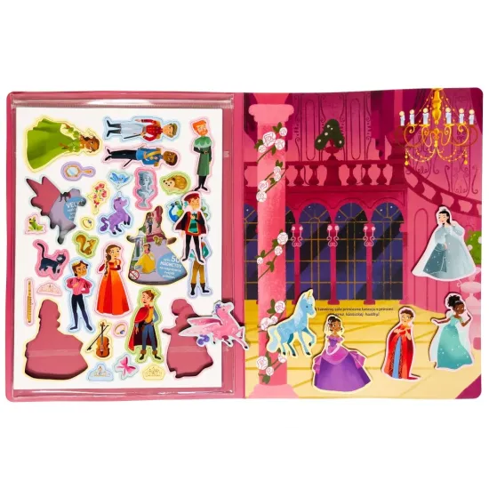 Magnetická kniha s princeznami a viac ako 50 farebnými magnetmi na tvorenie rozprávkových príbehov