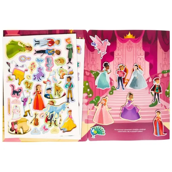 Magnetická kniha s princeznami a viac ako 50 farebnými magnetmi na tvorenie rozprávkových príbehov