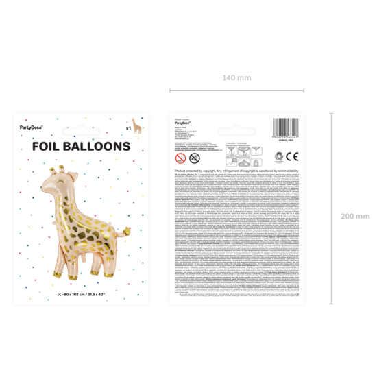Balón s atraktívnym dizajnom s motívom žirafy, čo zaujme každé dieťa.