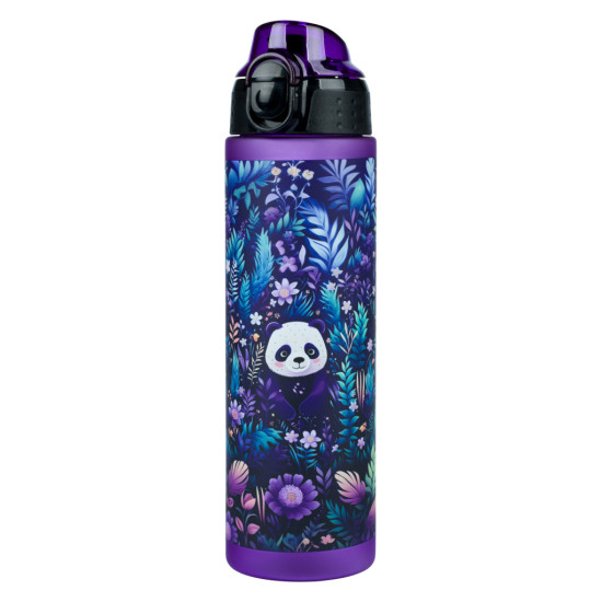 Tritanová fľaša Jungle Panda 700 ml s uzamykateľným viečkom a pútkom.