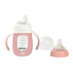 Sklenená dojčenská fľaša so silikónovým cumlíkom a silikónovým náustkom pre deti od 4 mesiacov.