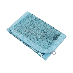 Trblietavá peňaženka na suchý zip Modrá