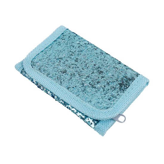 Trblietavá detská peňaženka na suchý zip Modrá Busy Lizzie.