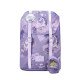 Ľahučká školská taška Retro Unicorn Purple skvelo sedí na chrbte malého študenta.