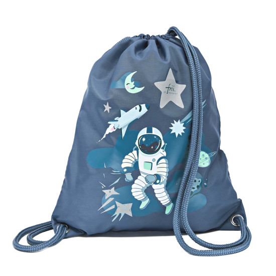 Modrý športový sťahovací vak Astronaut Blue. Konečne perfektné vrecko na chrbát , ktoré spája praktickosť so štýlom.