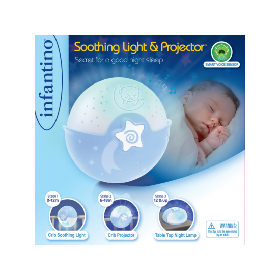 Nočná lampička s projekciou pre pokojný spánok vášho bábätka.