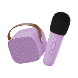 Bluetooth Karaoke set mikrofón a reproduktor Fialový