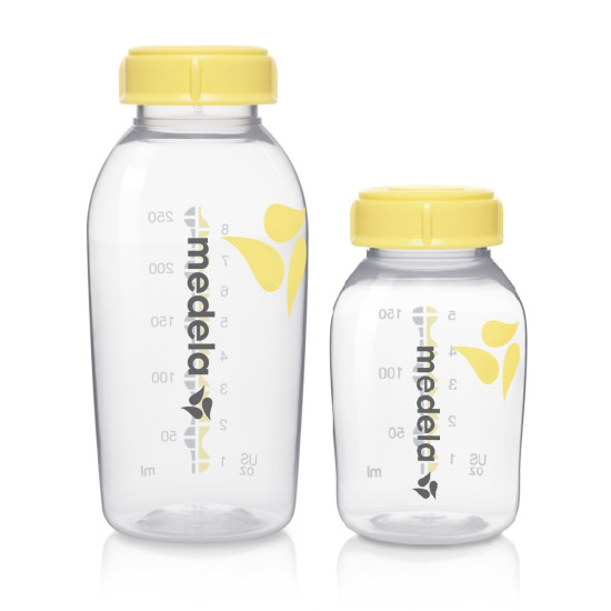 Medela fľaše na materské mlieko, bezpečné skladovanie, sada fliaš 150 ml a 250 ml, kompatibilné s Medela odsávačkami.