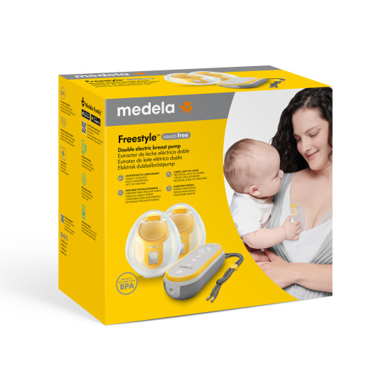 Freestyle™ Hands-free odsávačka s priehľadnými zbernými nádobkami pre diskrétne a pohodlné odsávanie mlieka v dojčiacich podprsenkách.