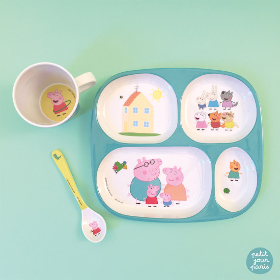 Melamínový delený tanier pre deti 4 časti Peppa Pig Petit Jour