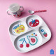 Ružový melamínový delený tanier pre deti 4 časti Tutti Frutti Petit Jour