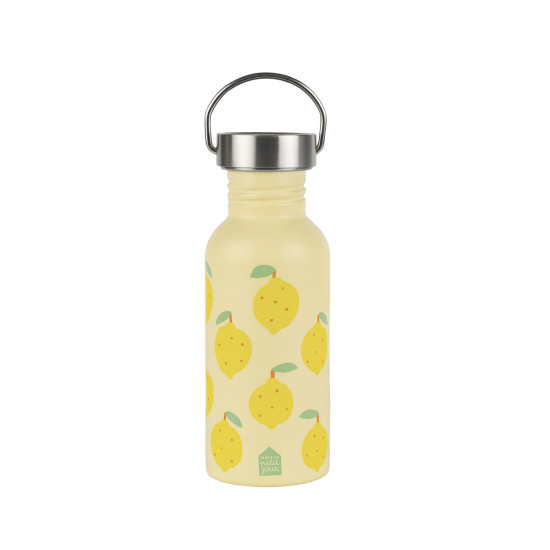 Žltá nerezová fľaša pre deti Citróny 500 ml Petit Jour