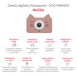 Detský digitálny fotoaparát Zoo Friends Mačka