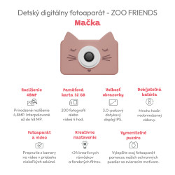 Detský digitálny fotoaparát Zoo Friends Mačka