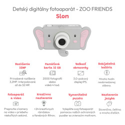 Detský digitálny fotoaparát Zoo Friends Slon