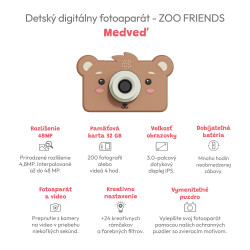 Detský digitálny fotoaparát Zoo Friends Medveď